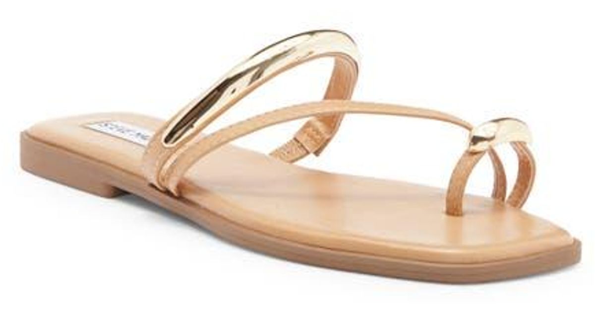 Steve Madden Arley Square Toe Sandal in Natural | Lyst
