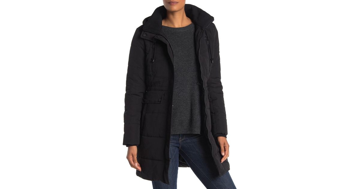 lucky brand missy faux fur hood parka