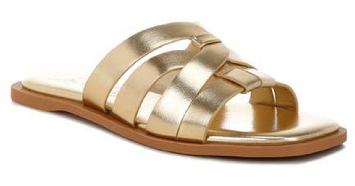 London Rag Slides LONDON RAG Hebal Slide Sandal in Metallic | Lyst