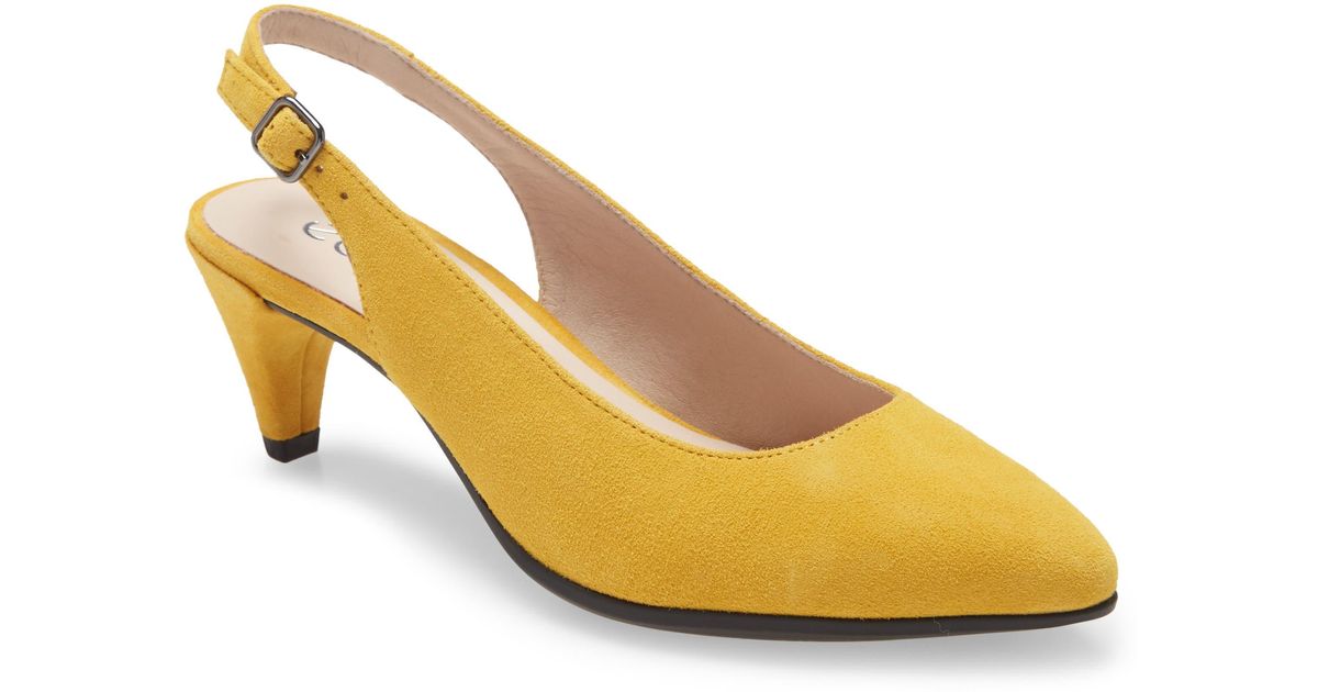 Ecco Shape 45 Pointy Toe Slingback Pump In Marigold Suede At Nordstrom