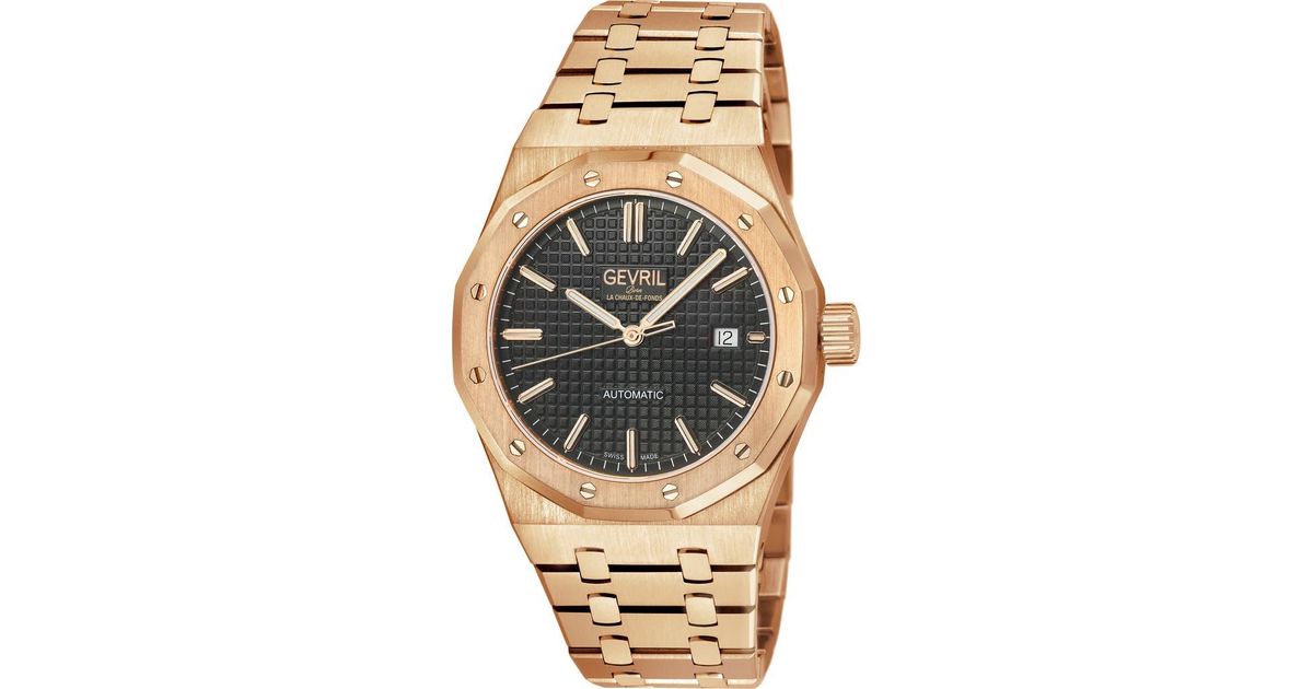 Gevil Gevril Gotham Bracelet Strap Automatic Watch, 41Mm in Metallic for Men ...