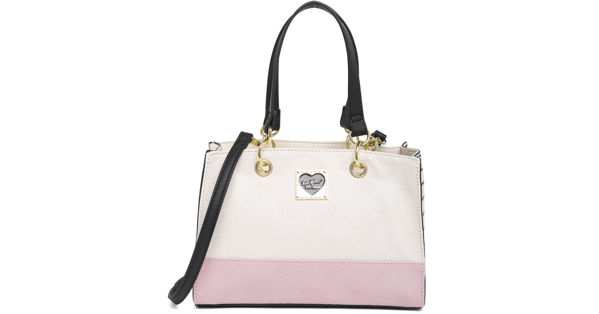 Betsey Johnson Logo Embossed Satchel in Natural Lyst