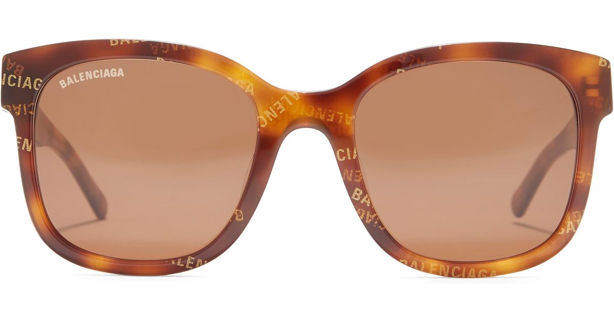 Balenciaga 52mm Square Rectangle Sunglasses In Havana Brown At Nordstrom  Rack | Lyst