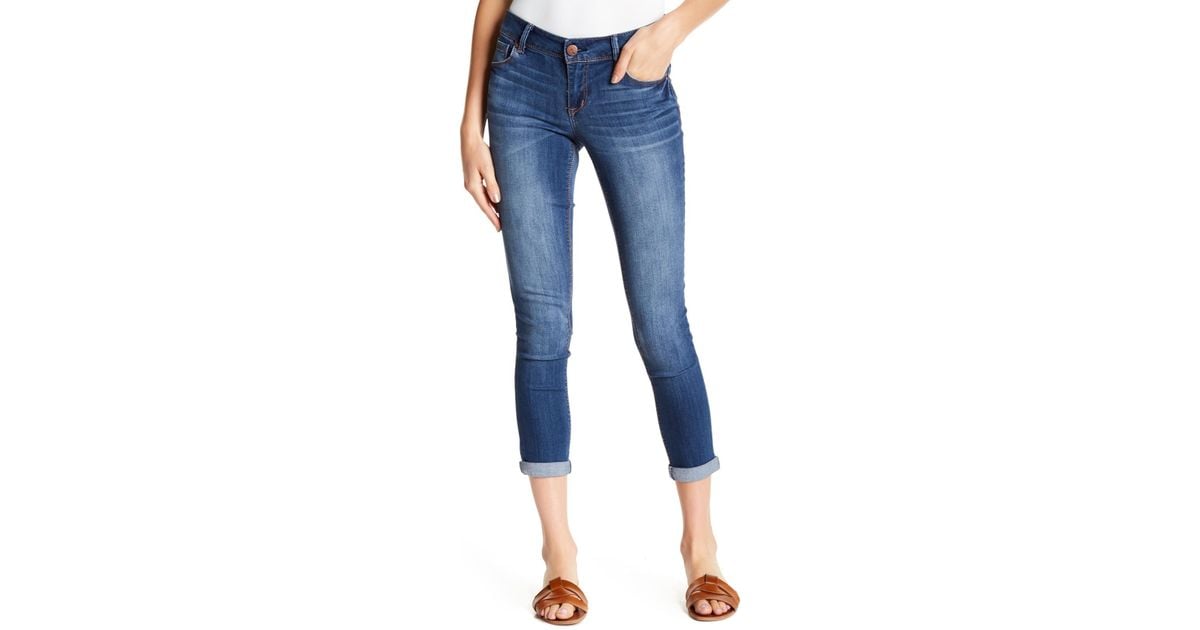 1822 Denim Adrianna Crop Skinny Jeans in Blue | Lyst