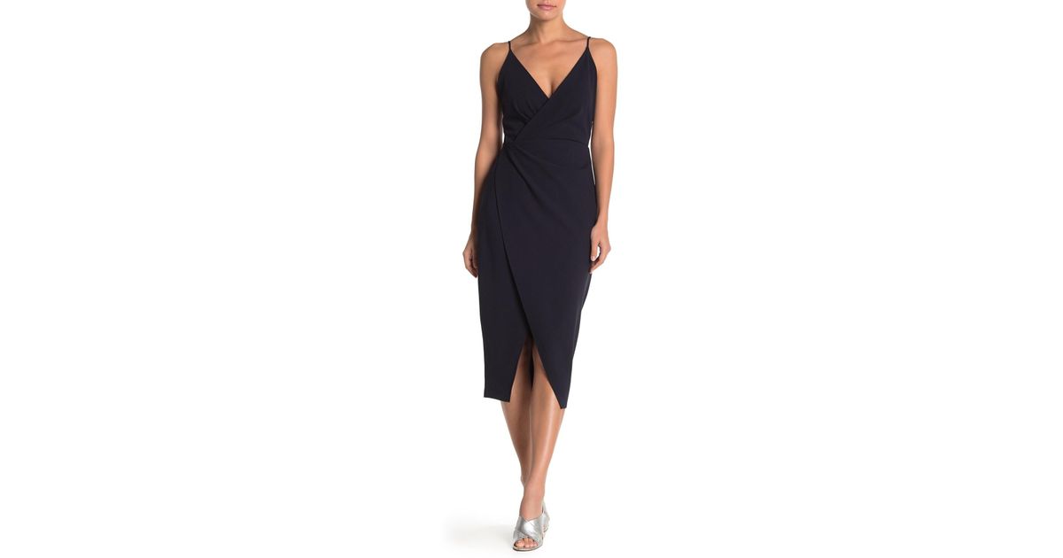 betsey johnson sleeveless faux wrap dress