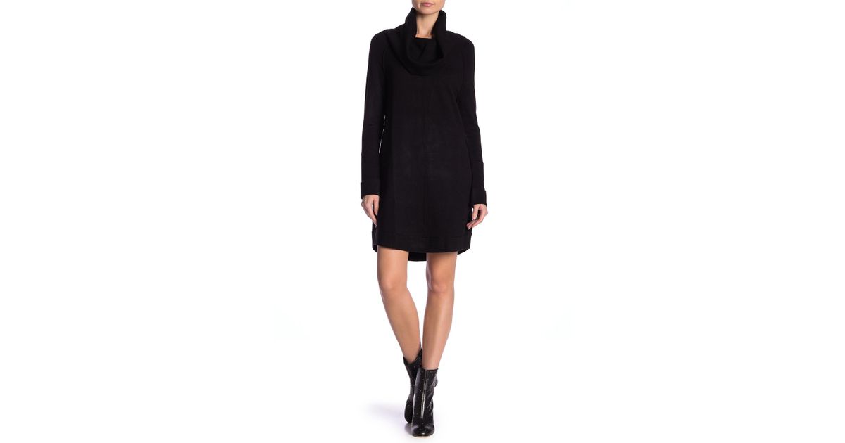 black cowl neck sweater