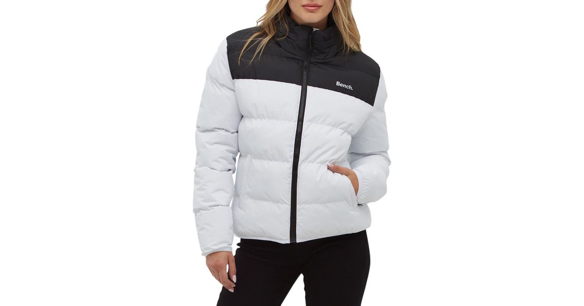 Bench Alvara Colorblock Puffer Jacket in Black Lyst