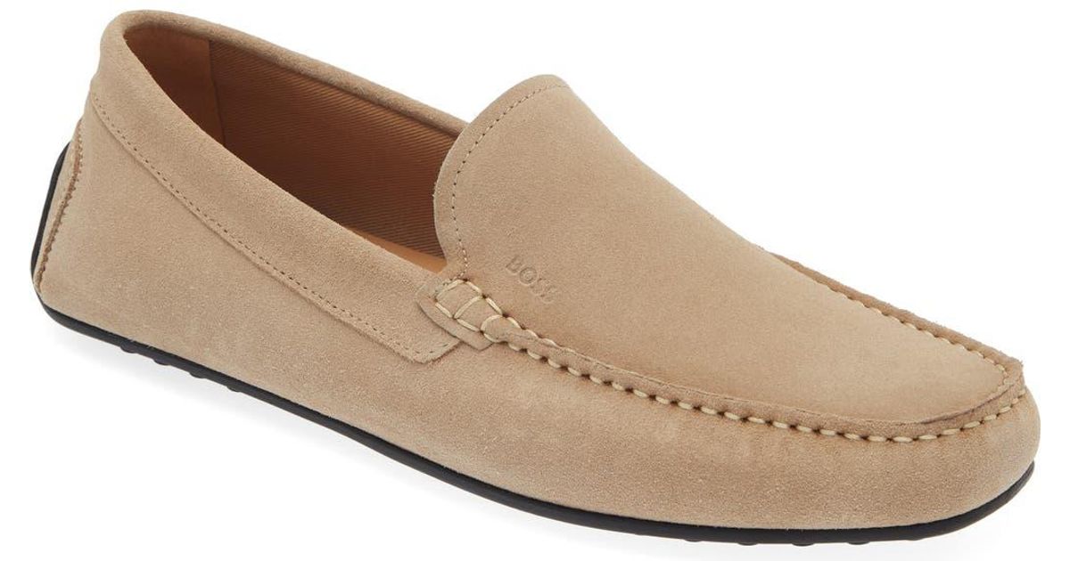 BOSS Grady Driving Loafer in Natural for Men | Lyst