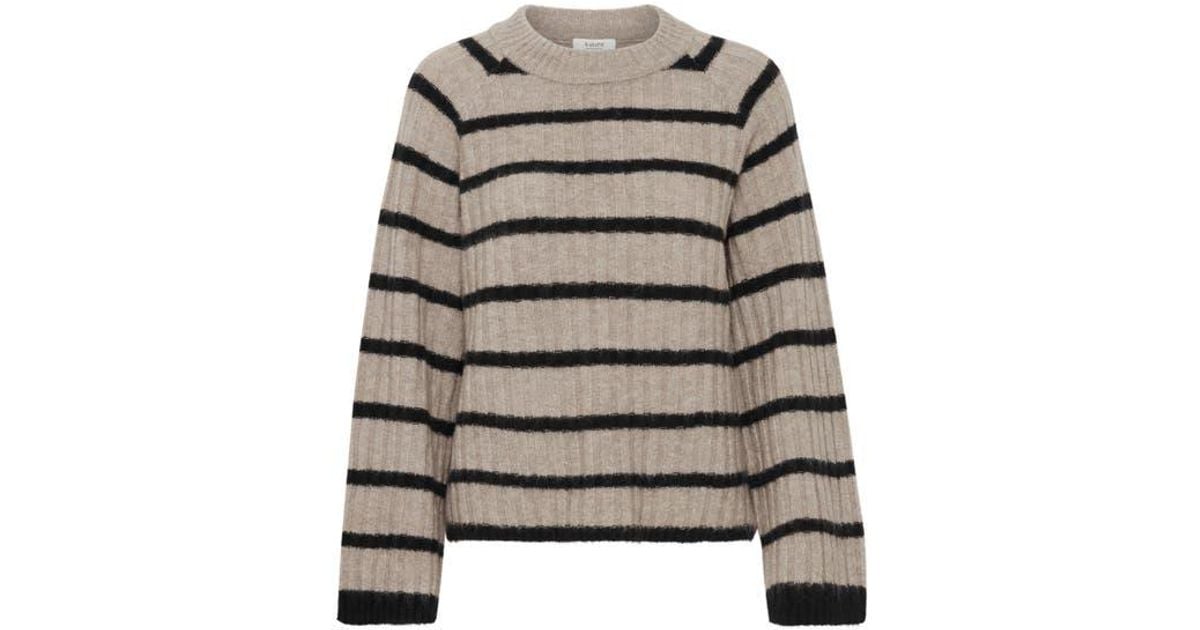 B.Young Marianne Striped Sweater in Gray | Lyst