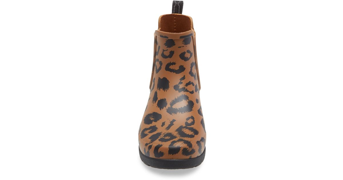 original leopard print refined short waterproof rain boot