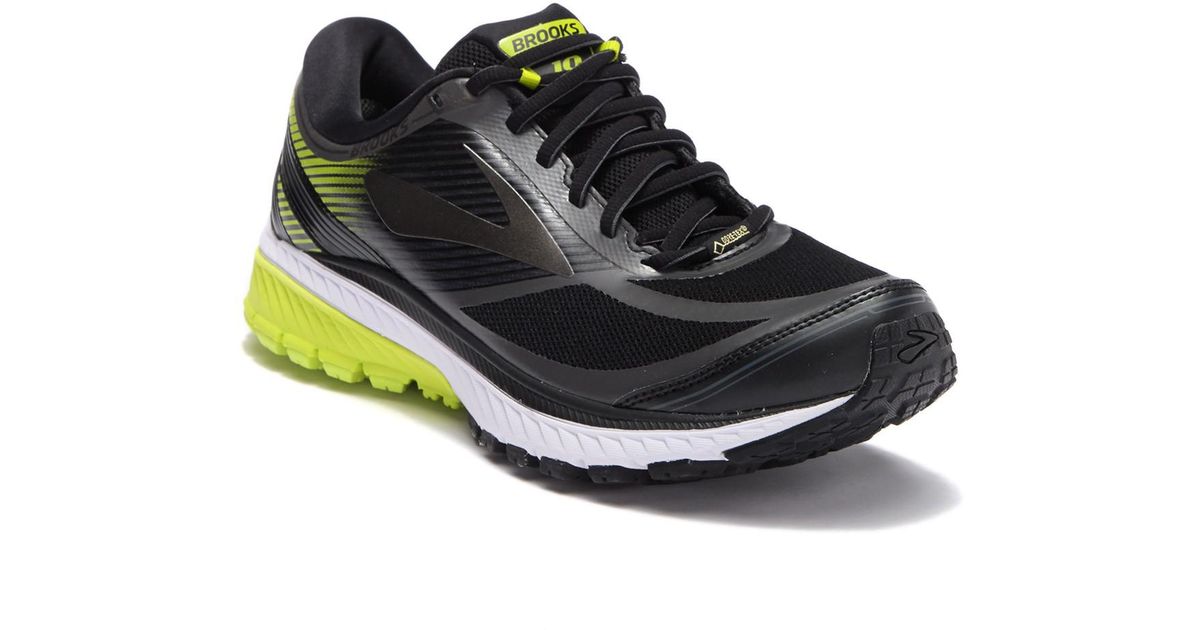 Brooks Lace Ghost 10 Gtx Running Sneaker in Black for Men Brooks Lace Ghost 10 Gtx Running Sneaker in Black for Men