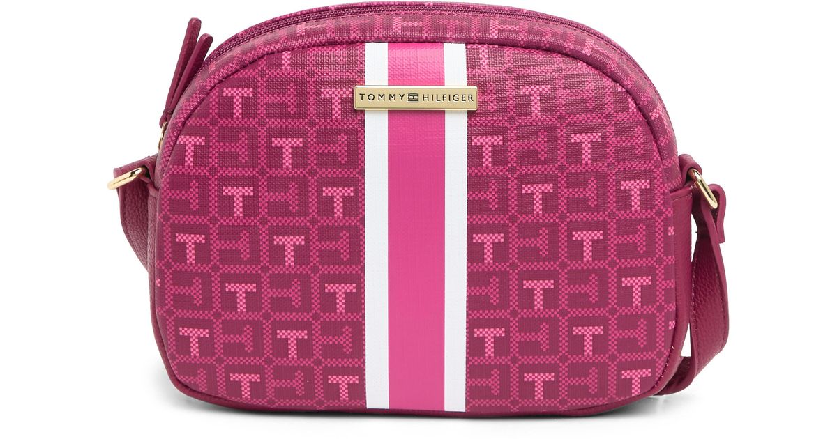Tommy Hilfiger Waverly Dome Crossbody Bag In Italian Wine/magenta At