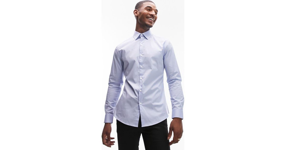 Blue shirt with white collar from topman hotsell