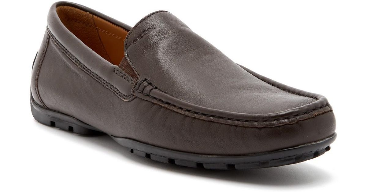 Geox Leather Monet Moc Loafer in Dark 