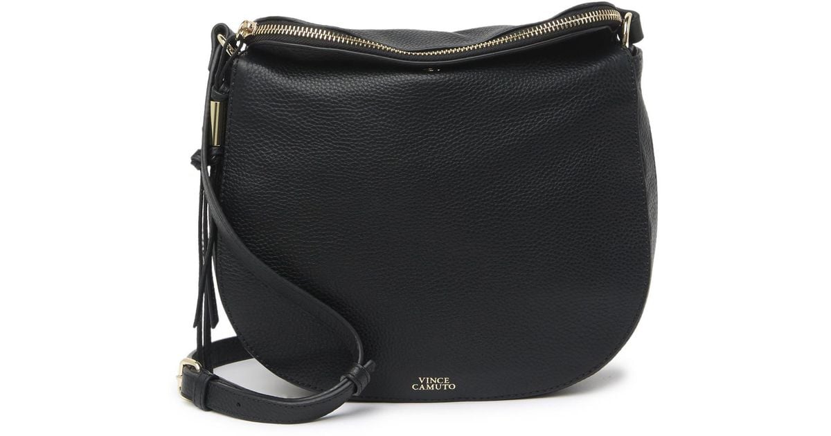 Vince Camuto Kenzy Large Leather Crossbody Bag In Black At Nordstrom Rack Lyst