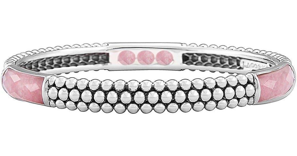Lagos Sterling Silver Black Caviar Diamond Caviar Bracelet | Lee Michaels  Fine Jewelry