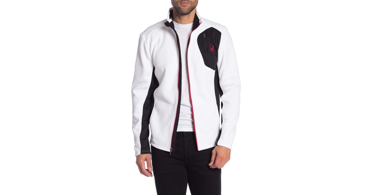 Spyder Raider Full Zip Lightweight Fleece Jacket in White for Men Lyst