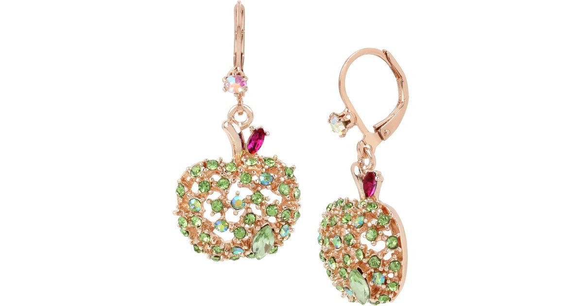 betsey johnson crystal drop earrings