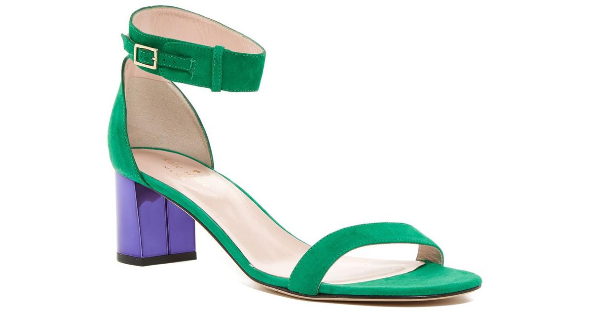 emerald green block heels