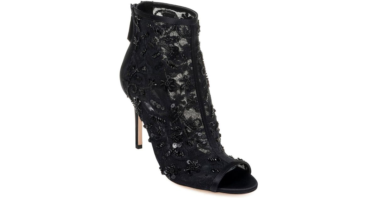 black lace bootie