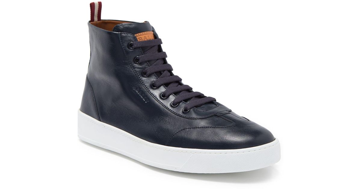 Bally Bruce Leather High-top Sneaker In 44701 Ink 15 At Nordstrom Rack in  Blue for Men | Lyst