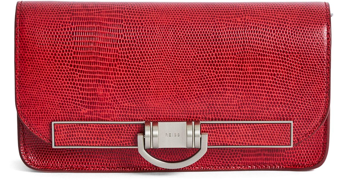 Reiss Lexi Leather Baguette Crossbody in Red Lyst