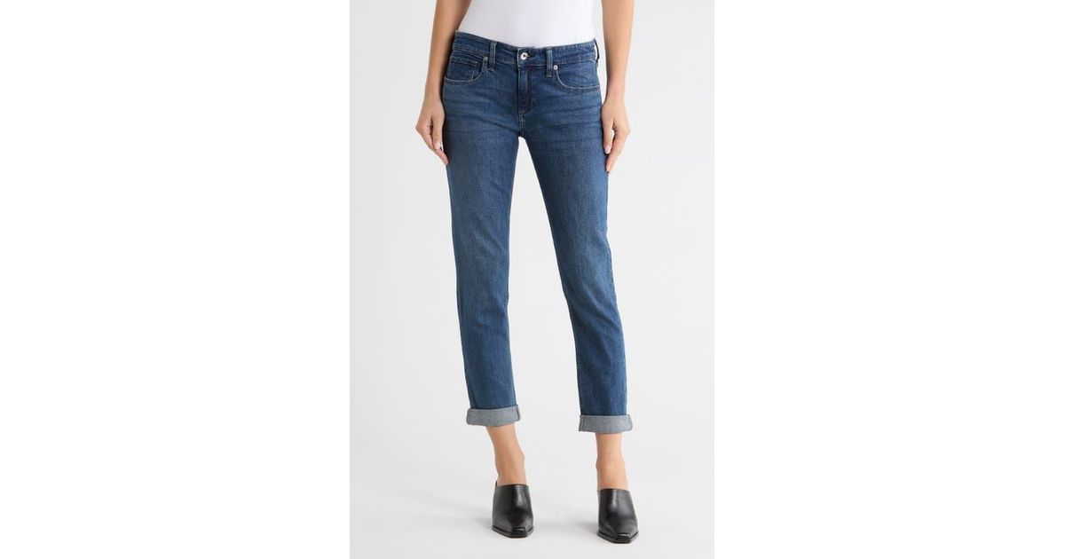 Rag & Bone Dylan Mid Rise Boyfriend Jeans in Blue | Lyst