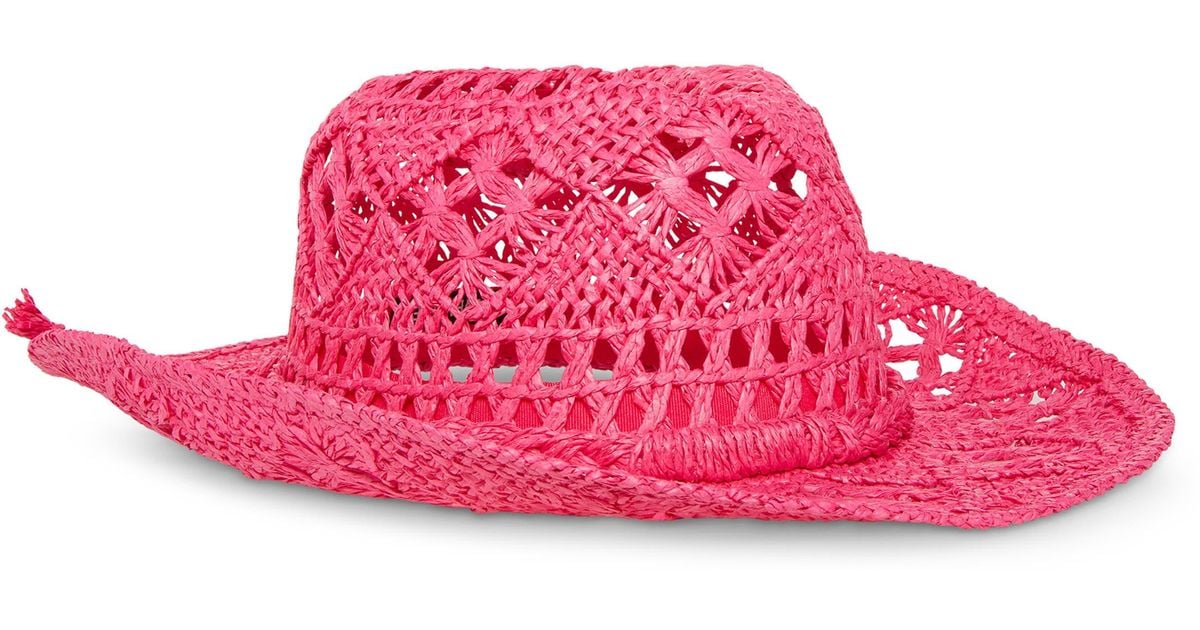 Steve Madden Hailey Straw Cowboy Hat in Pink for Men Lyst