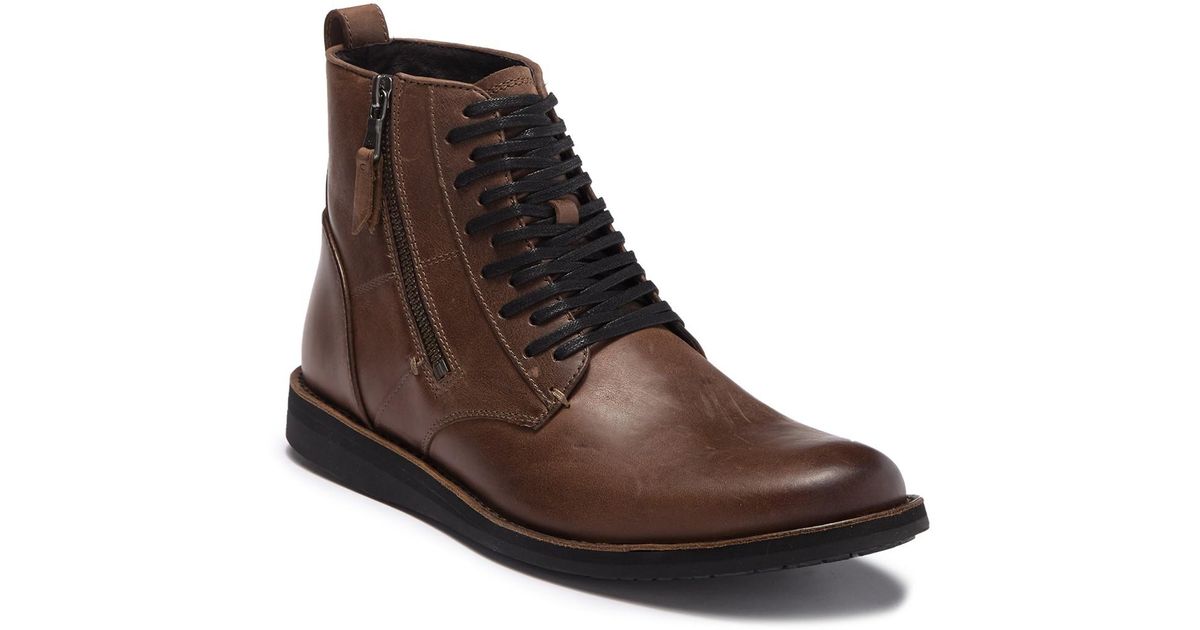 john varvatos star b side zip leather boot