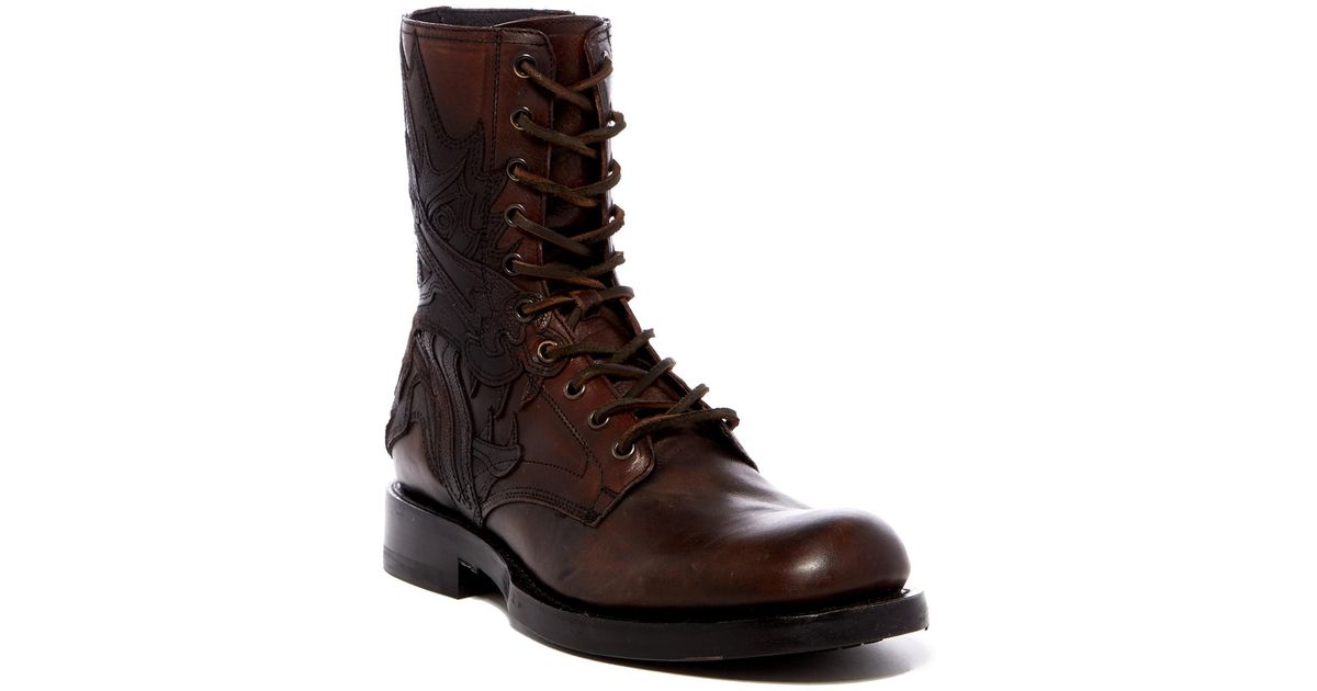 Frye Leather Folsom Combat Boot in Copper (Brown) for Men - Lyst