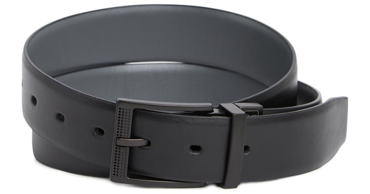 Reversible Leather Belt Perry Ellis Men's Reversible Leather Dress Belt   Black/Brown, Matte Finish, 1.5" Width, Silver Buckle  Perfect For Office &  Formal Wear Men Leather Dress Belt