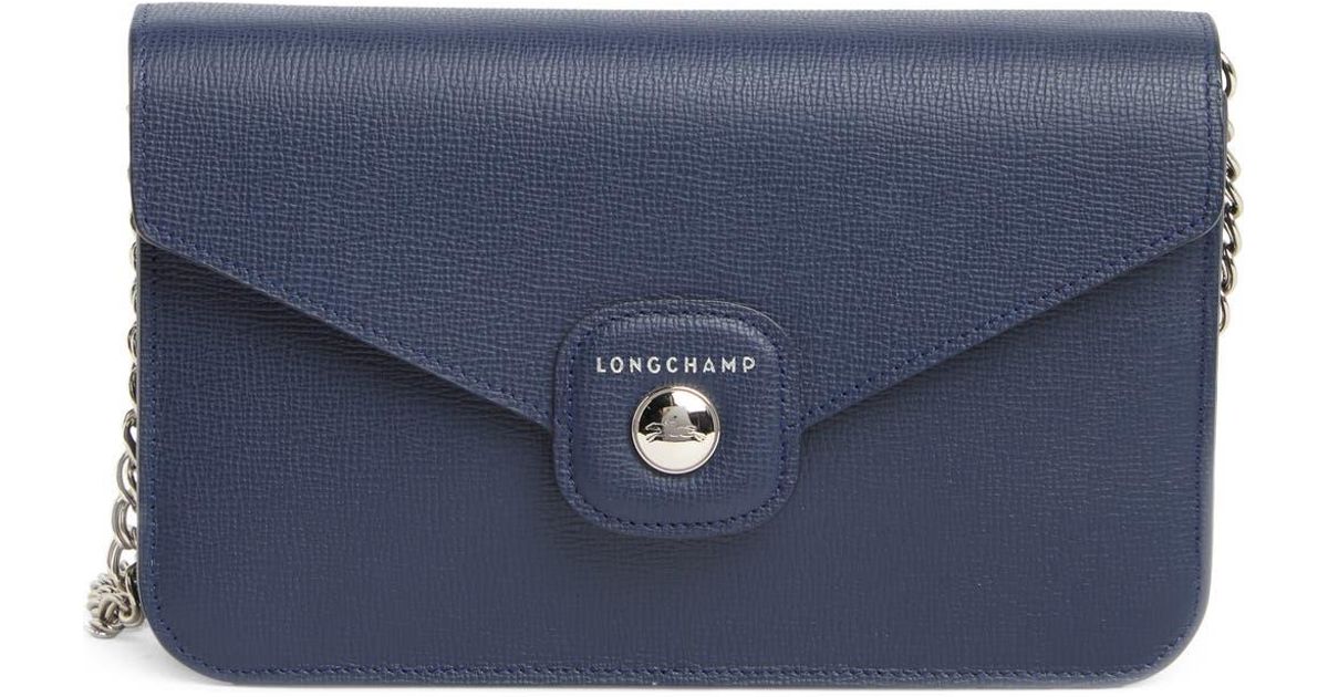 Longchamp Go Wallet On A Chain in Blue Lyst