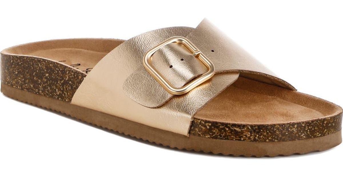 London Rag Slides LONDON RAG Uvaria Slide Sandal in Brown | Lyst
