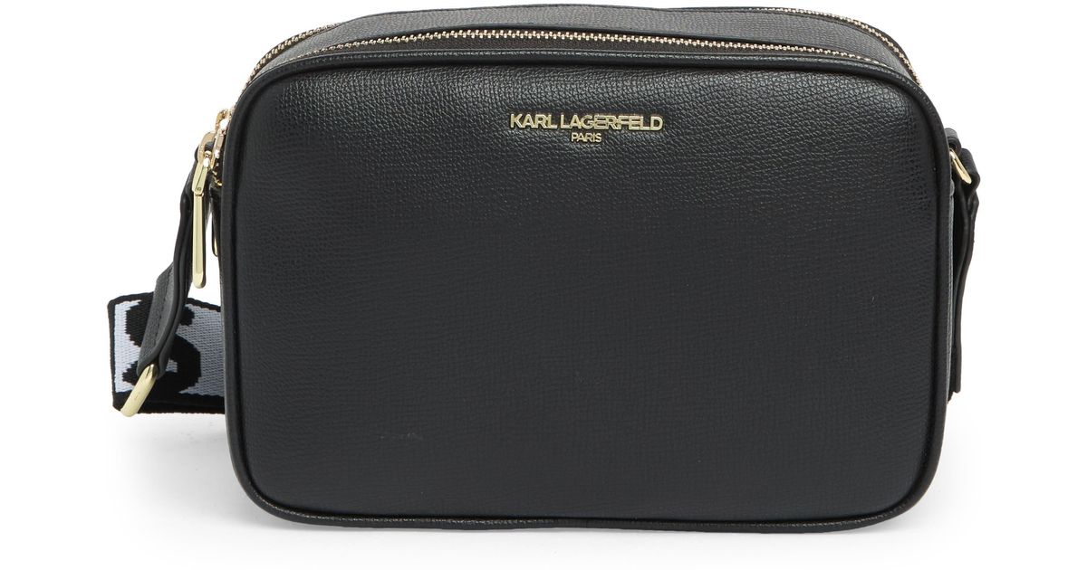 Karl Lagerfeld Maybelle Camera Crossbody Bag In Black/gold At Nordstrom