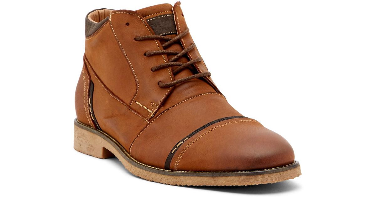 steve madden kontac leather cap toe boot