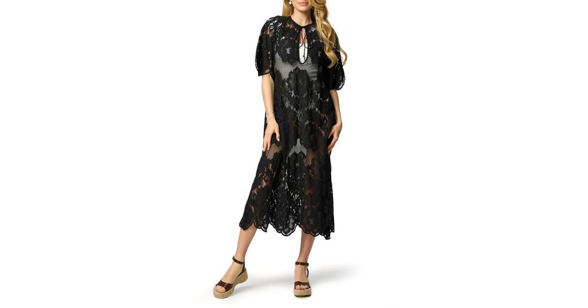 chinese dress ladies Black La Vie Lace Maxi Caftan – La Vie Style House