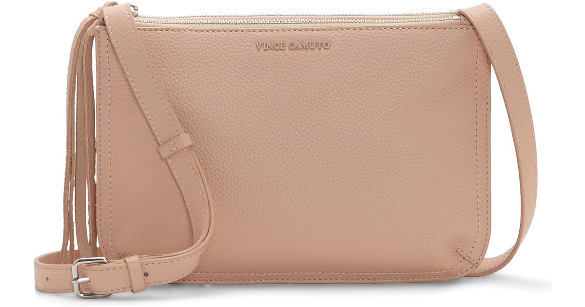 Vince Camuto Jorja Leather Crossbody Bag In Peony Pebbled Leather At ...