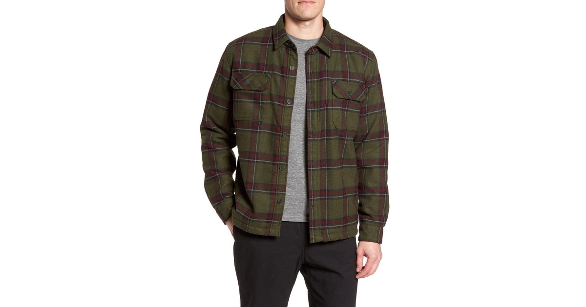 Gramicci Tough Guy Plush Lined Flannel Shirt Jacket in Olive (Green ...