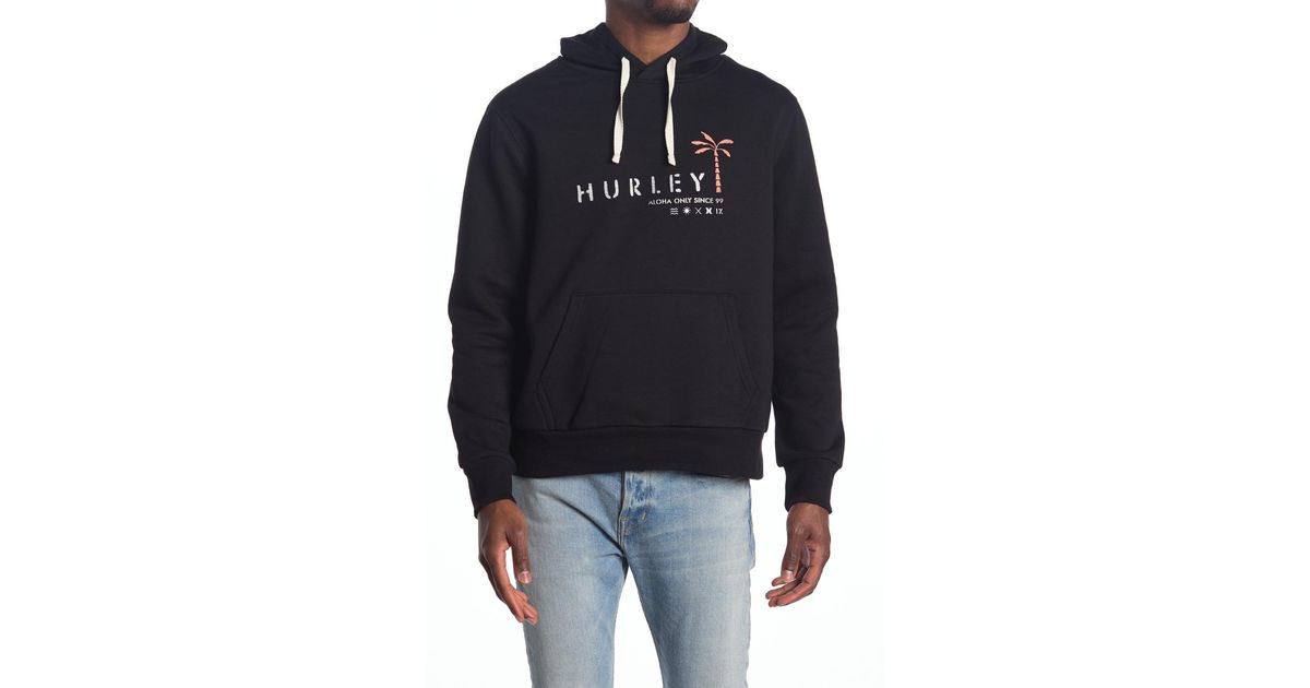 Hurley Cotton Tropical Mindstate Logo Hoodie in Black for Men | Lyst