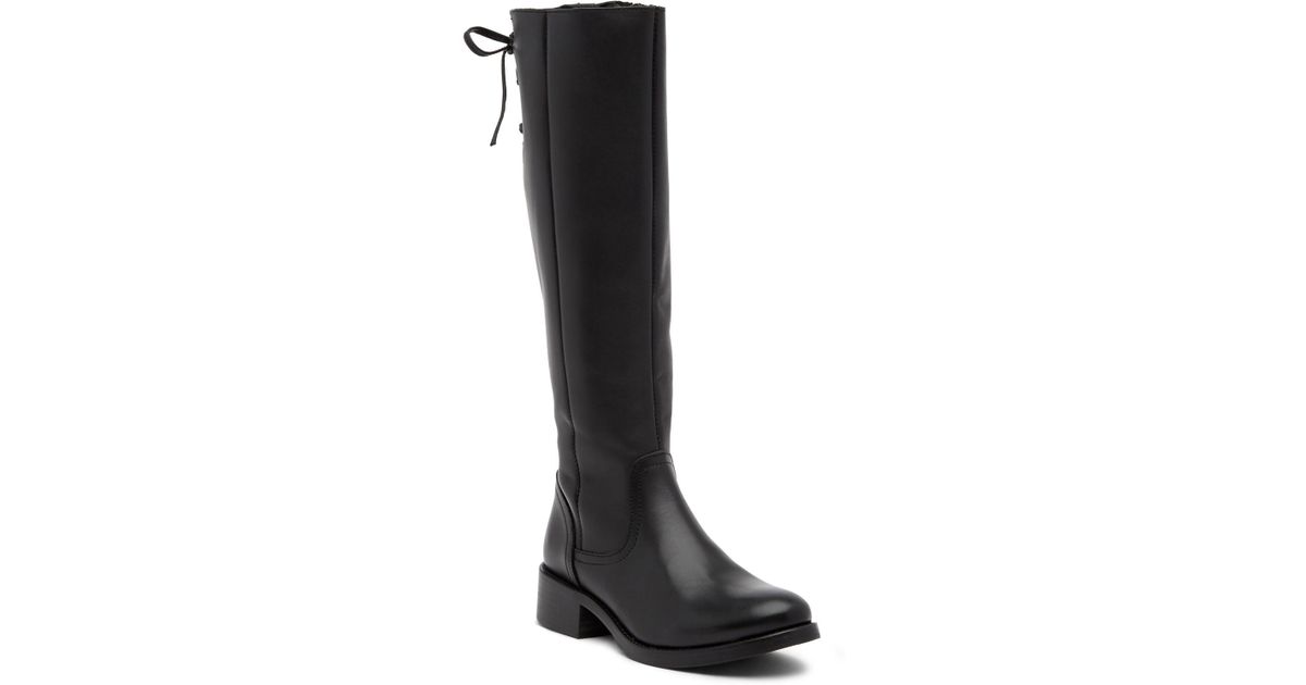 tall black boots lace up back