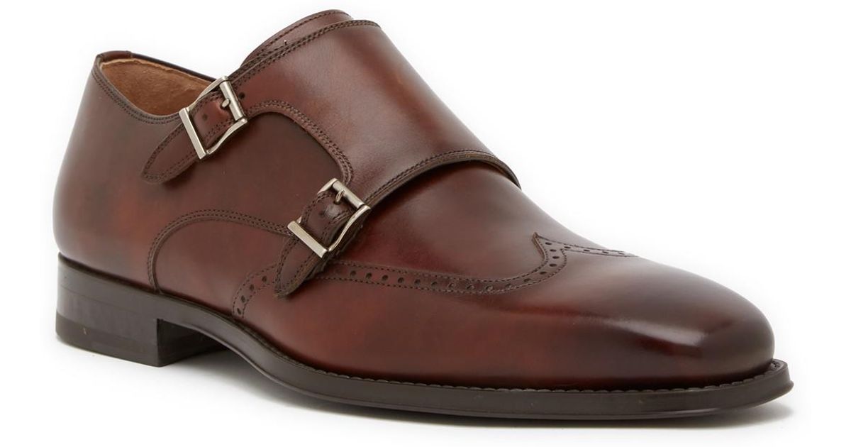 magnanni carey leather monk loafer