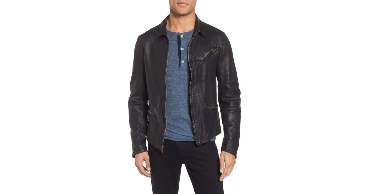 Billy Reid Blake Leather Jacket In Black For Men Lyst Billy Reid Blake Leather Jacket In