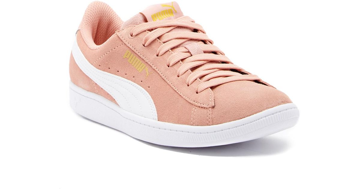 PUMA Vikky Lo Suede Sneaker in Pink - Lyst