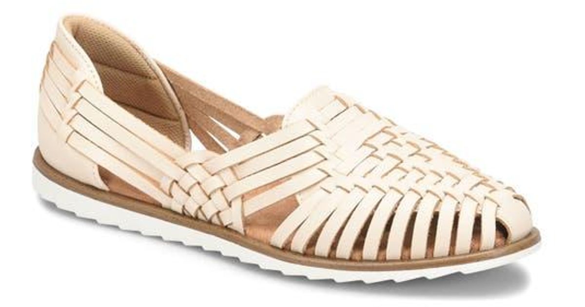 Mame Ranie EuroSoft Woven Ranie Flat in Natural | Lyst