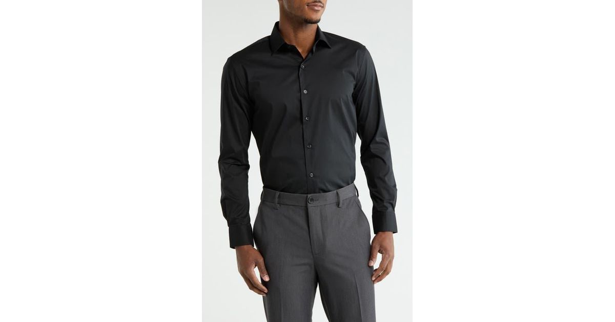 dkny slim fit stretch dress shirt Dkny Mens Active Stretch Stripe Button Up Dress Shirt navy