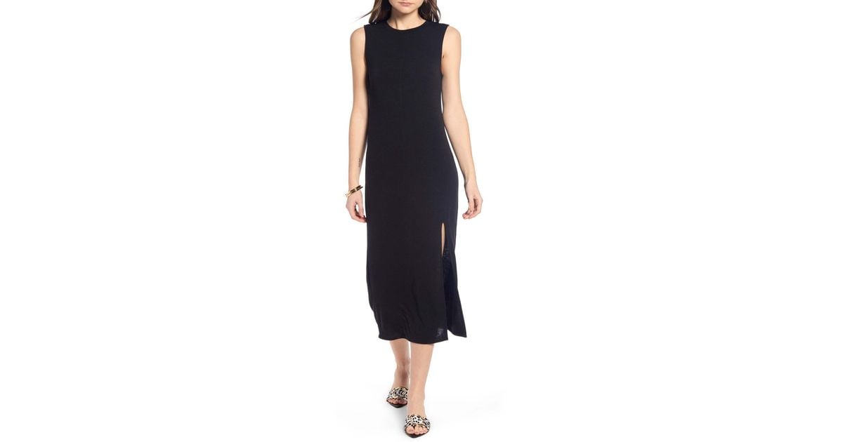 something navy easy knit midi dress