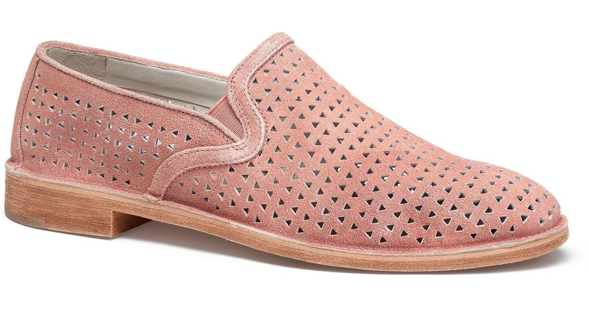 Trask Ali Perforated Loafer In Coral Suede At Nordstrom Rack in