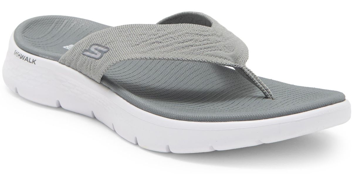 Skechers Go Walk® Flex Flip Flop Sandal in White | Lyst