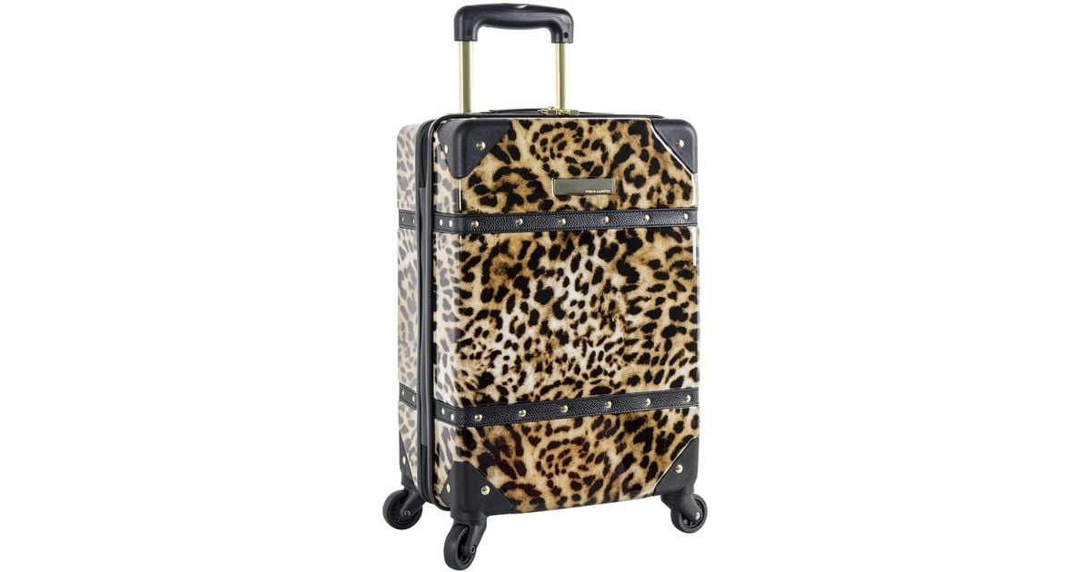 leopard print hardside luggage