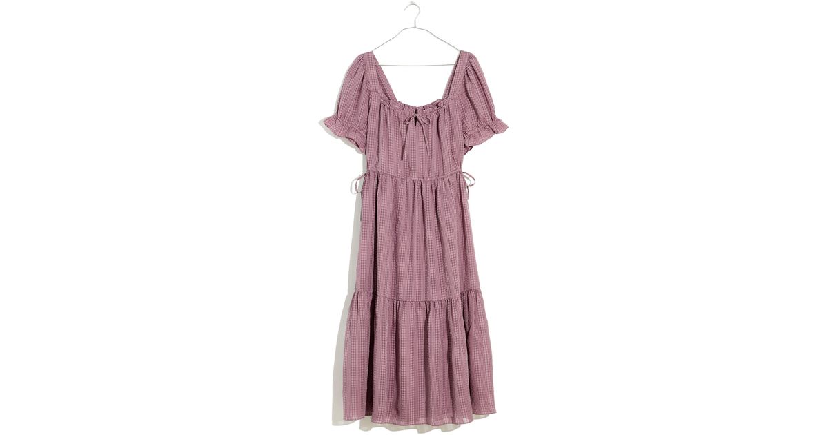 Madewell Square Neck Tiered Midi Dress In Fig At Nordstrom Rack in ...